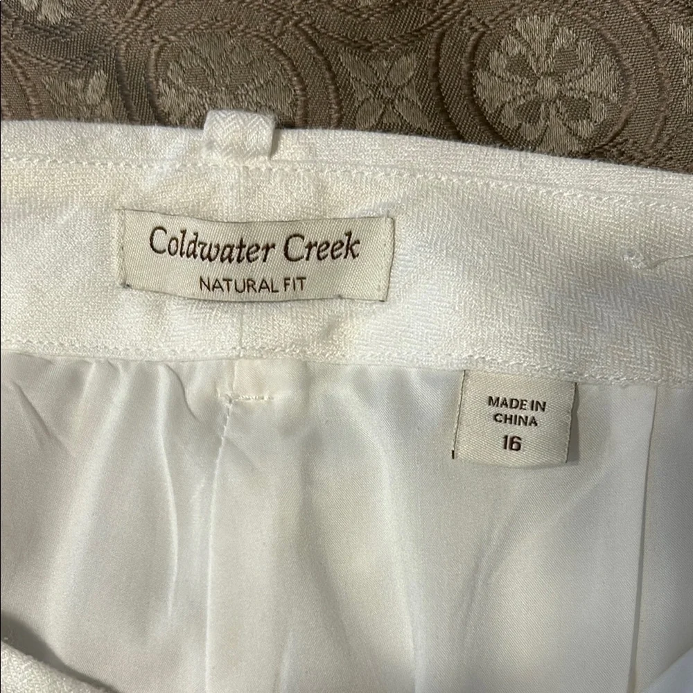 Coldwater Creek women white linen Pants size 16 - Picture 3 of 5
